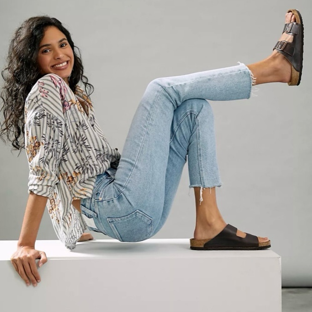 PAIGE Light Blue Straight Leg Jeans